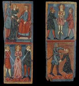 Panelen met scènes van het martelaarschap van Sint Lucia door Unbekannt Unbekannt